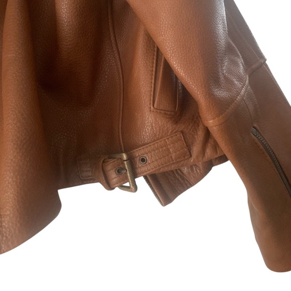 Teen Girls' XS (0-2) Timeless Classic- Casey Park Co Ltd-Brown Leather Jacket - Picture 10 of 15